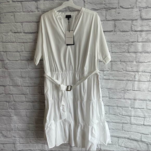 WHO WHAT WEAR PLUS SIZE 2X SHIRT DRESS WITH BELT - Picture 1 of 8